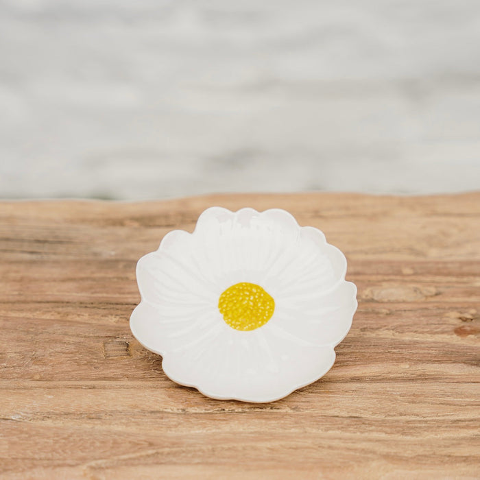 Noss & Co Flower Trinket Dish - White & Yellow