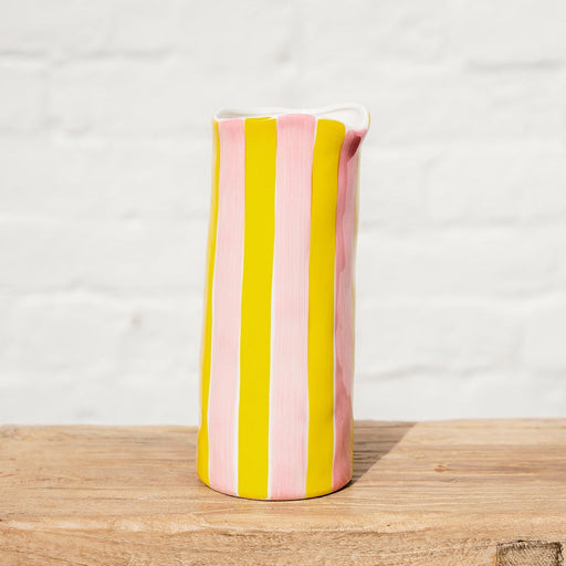 Noss & Co Medium Vase - Pink & Yellow Stripe