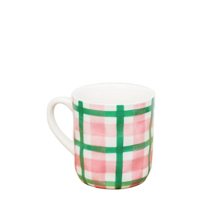 Noss & Co Mug - Pink & Green Gingham