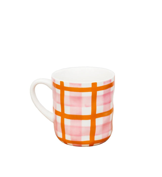 Noss & Co Mug - Pink & Orange Gingham