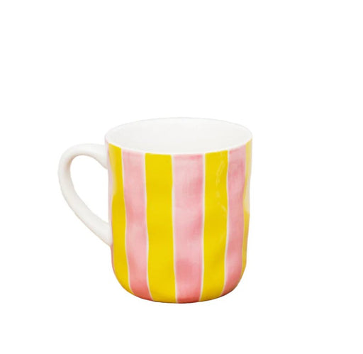 Noss & Co Mug - Pink & Yellow Stripe