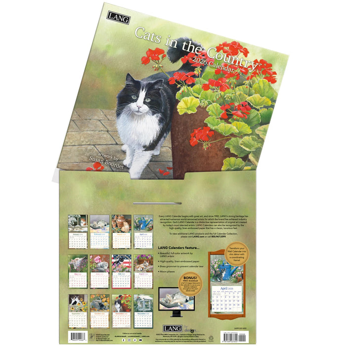 2026 Lang Calendar Cats in the Country by Susan Bourdet