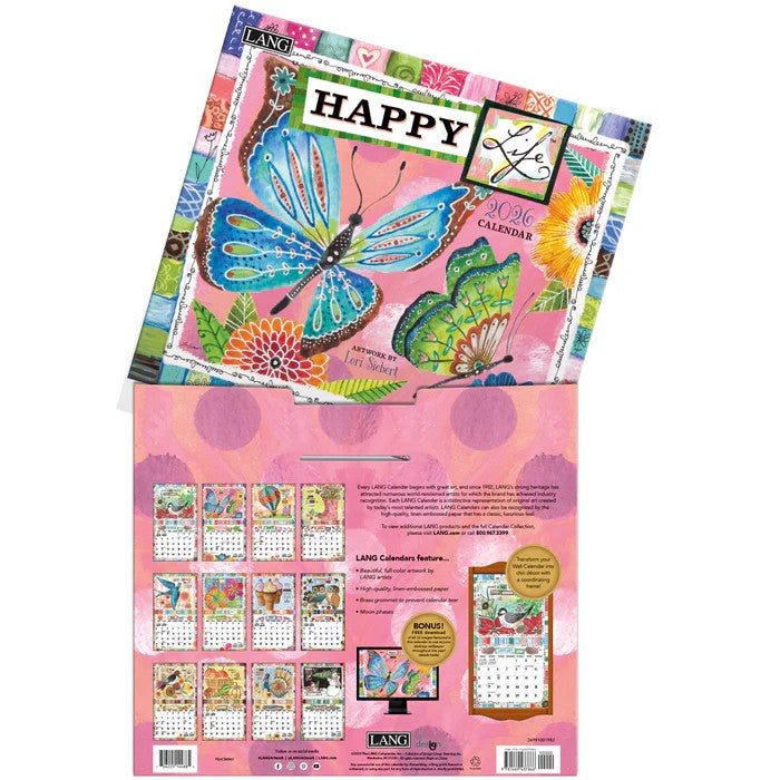 2026 Lang Calendar Happy Life by Lori Siebert