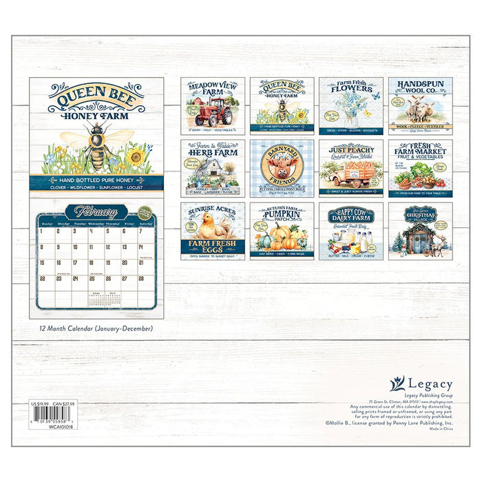 2026 Legacy Calendar Farm To Table by Molllie B