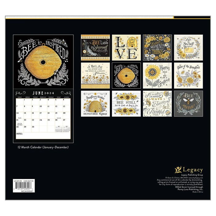 2026 Legacy Calendar Bee-u-tiful Life by Deb Strain