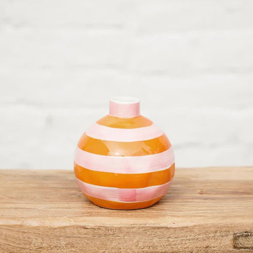 Noss & Co Bud Vase - Pink & Orange Stripe