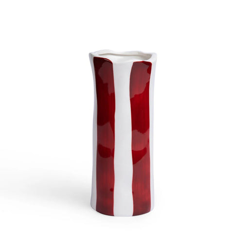 Noss & Co Vase Small - Burgundy Stripe