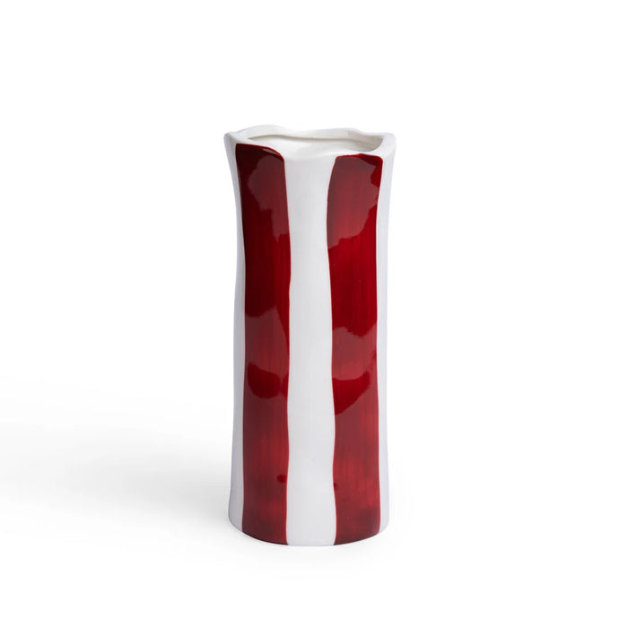 Noss & Co Vase Small - Burgundy Stripe