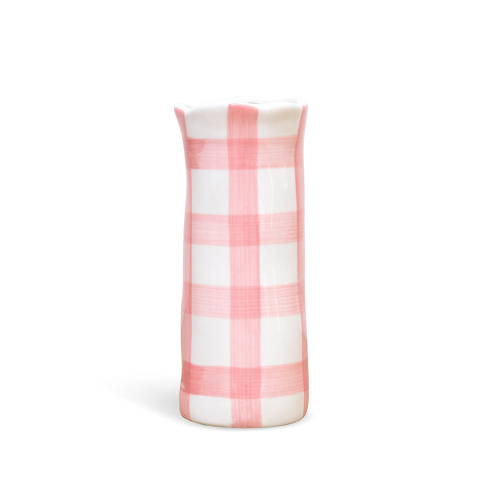 Noss & Co Vase Small - Pink Gingham