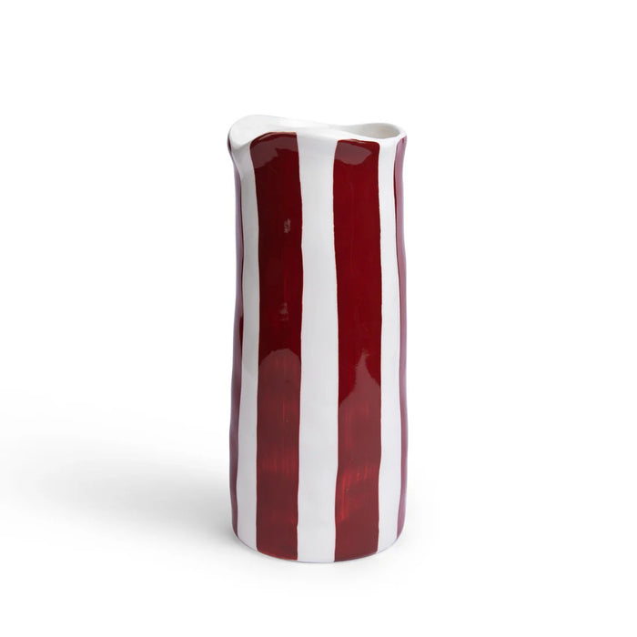 Noss & Co Medium Vase - Burgundy Stripe