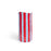 Noss & Co Large Vase - Cornflower Blue & Red Stripe