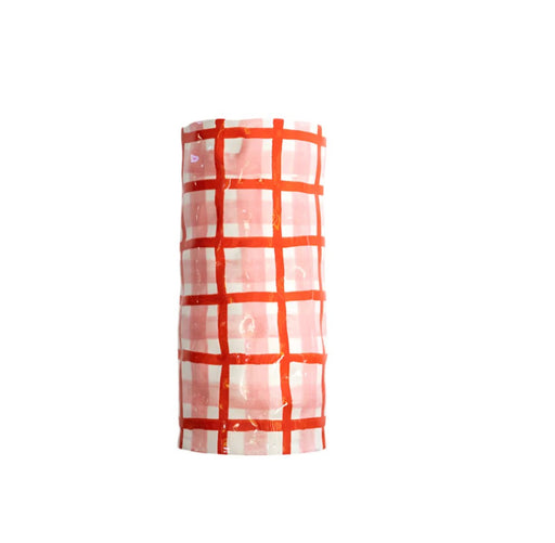 Noss & Co Medium Vase - Pink & Red Gingham