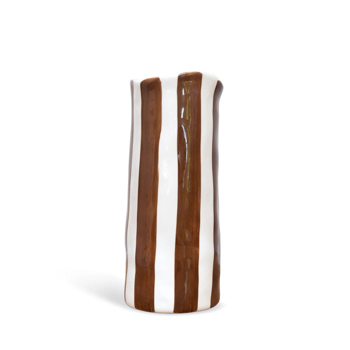 Noss & Co Medium Vase - Brown Stripe