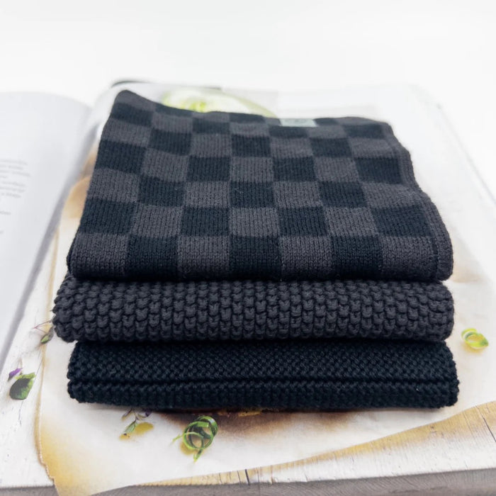 ecovask Dishcloth Variety 3pk - Poppy Seed Chequer