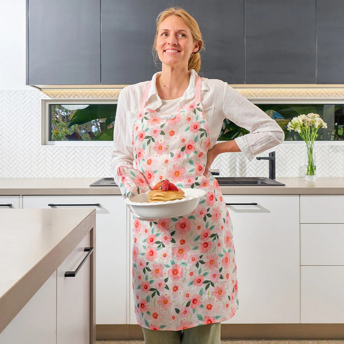 Annabel Linen Apron - Meadow Blush