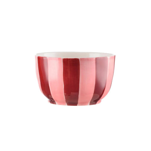 Noss & Co Small Bowl - Pink & Burgundy Stripe