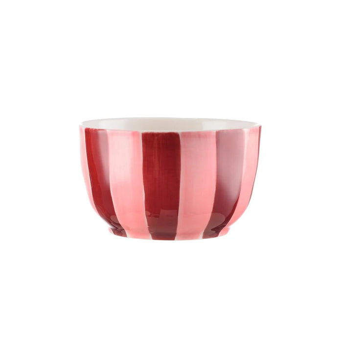 Noss & Co Small Bowl - Pink & Burgundy Stripe