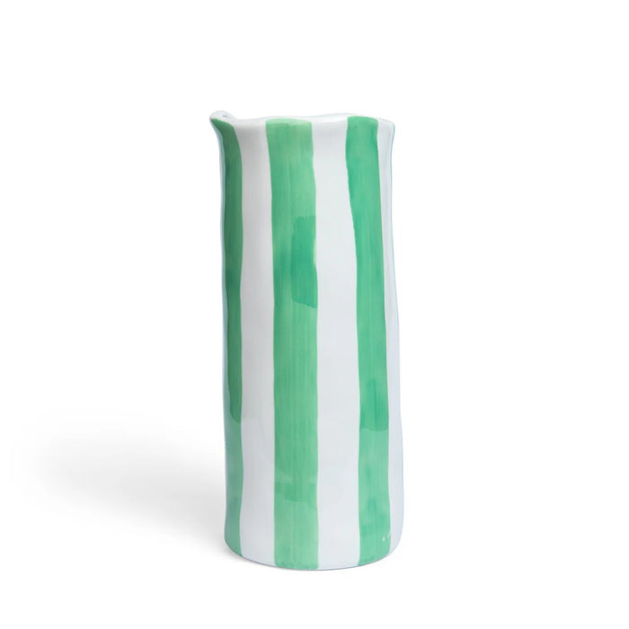 Noss & Co Medium Vase - Mint Green Stripe