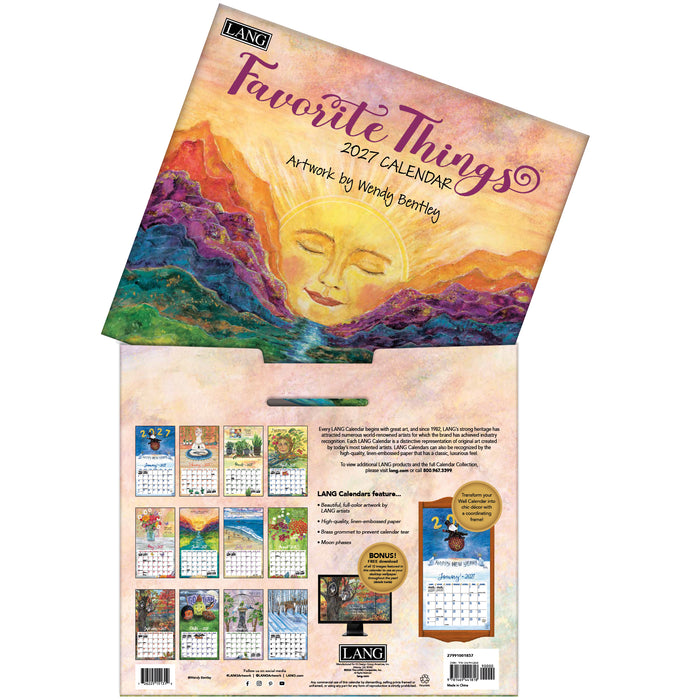 2027 Lang Calendar Favorite Things By Wendy Bentley