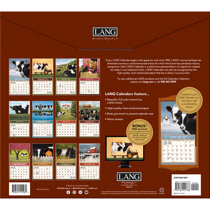 2027 Lang Calendar Cows Cows Cows by Lowell Herrero