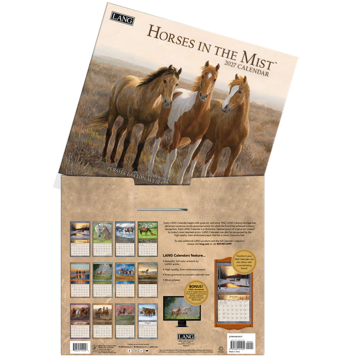 2027 Lang Calendar Horses in the Mist by Persis Clayton and Chris Cummings