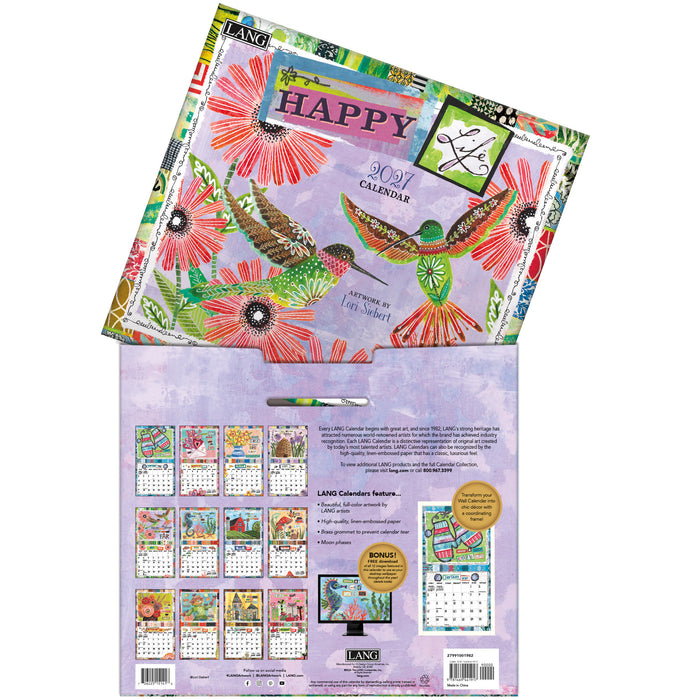 2027 Lang Calendar Happy Life by Lori Siebert