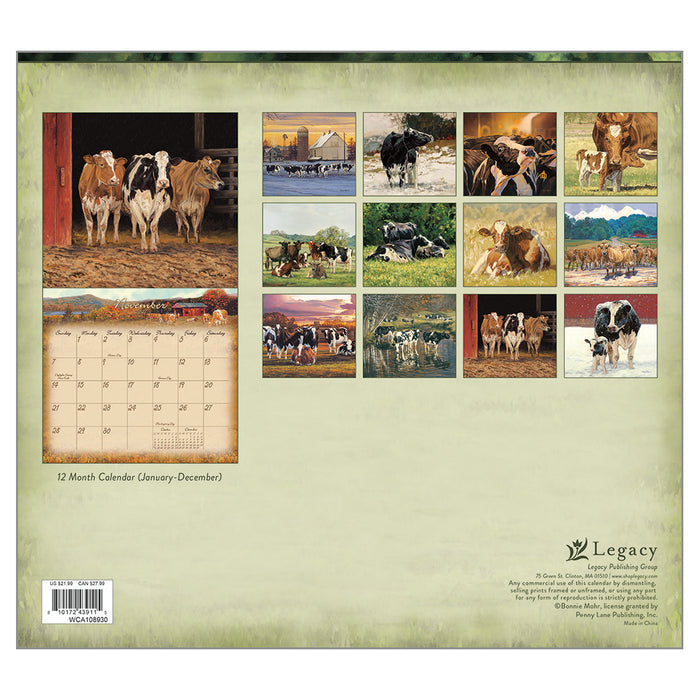 2027 Legacy Calendar Cow by Bonnie Mohr