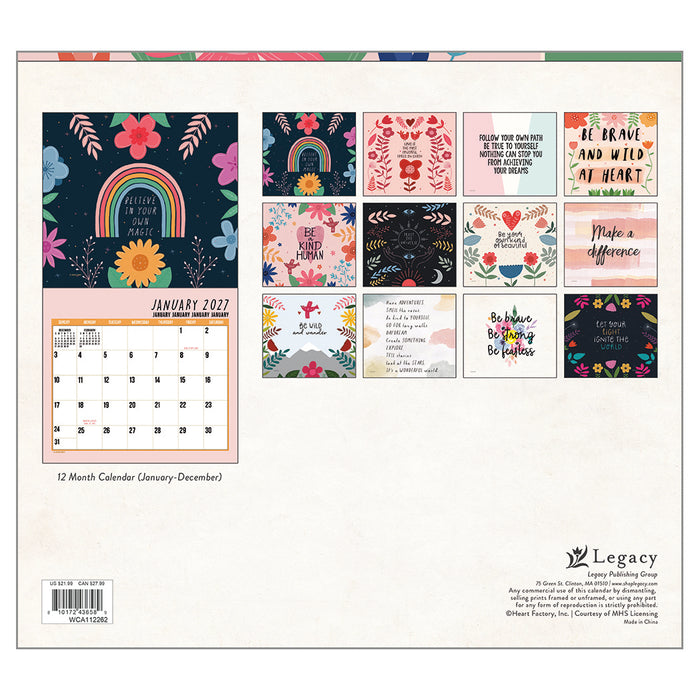 2027 Legacy Calendar Live Laugh Love by Louise Carey