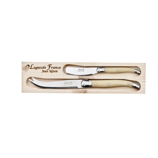 La Guiole Cheese Knife & Spreader Set - Light Horn
