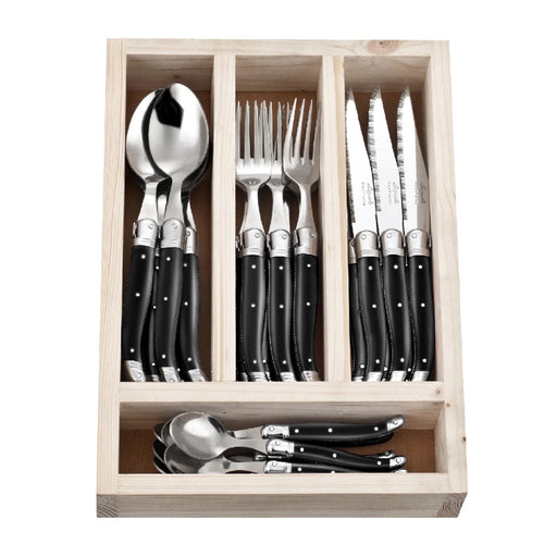 La Guiole Cutlery Set 24pc - Black - Kitchen Antics