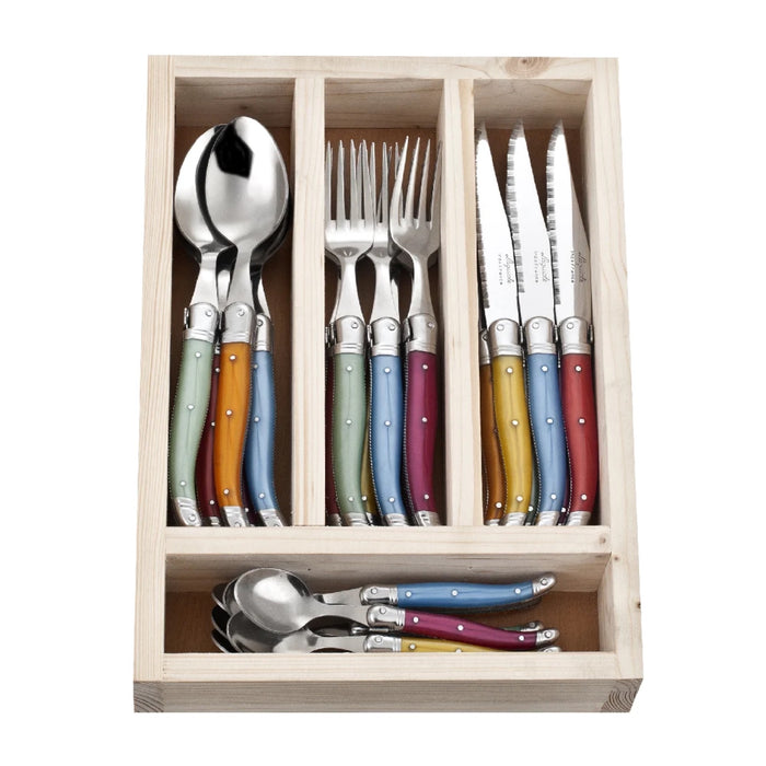 La Guiole Cutlery Set 24pc - Mixed Colours - Kitchen Antics