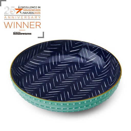 Mikasa Coupe Bowl 21cm - Indigo Chevron