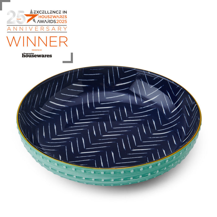 Mikasa Coupe Bowl 21cm - Indigo Chevron