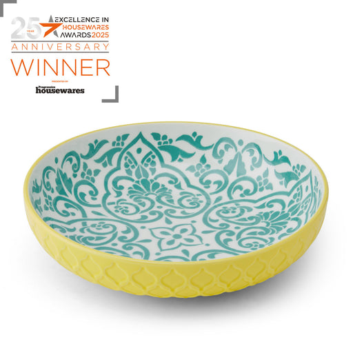 Mikasa Coupe Bowl 21cm - Yellow Blue Geometric