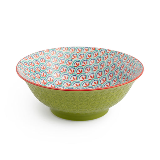 Mikasa Ramen Bowl 21cm - Green Blue Geometric