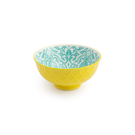 Mikasa Nibble Bowl 12cm - Yellow & Blue Geometric