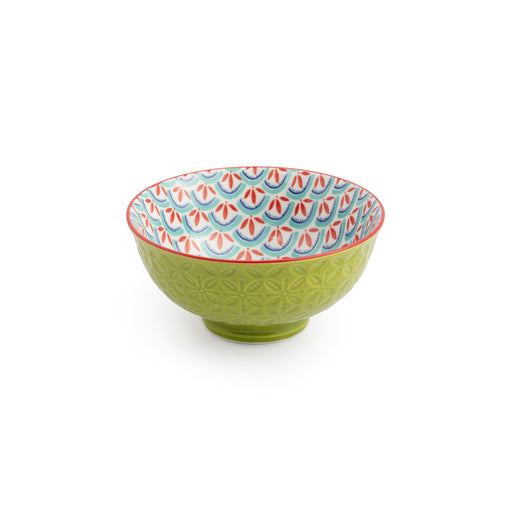 Mikasa Nibble Bowl 12cm - Green Blue Geometric