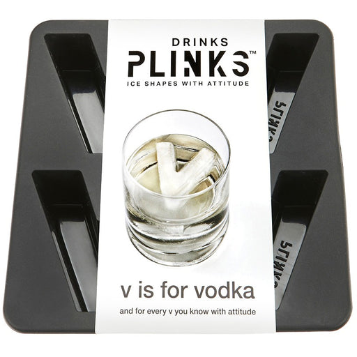Drinks Plinks Silicone Ice Tray - Letter V is for Vodka - Kitchen Antics