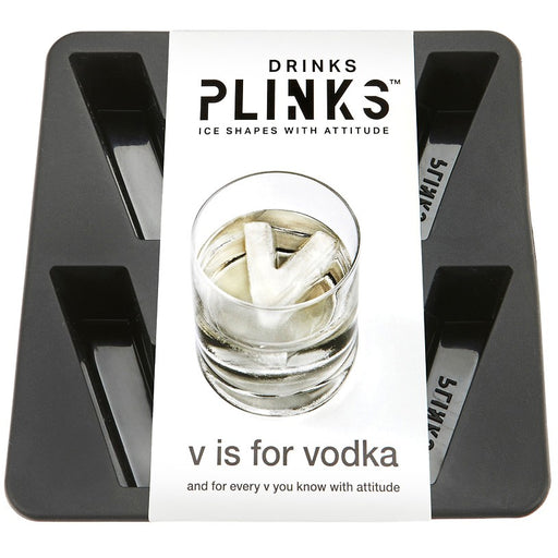 Drinks Plinks Silicone Ice Tray - Letter V is for Vodka