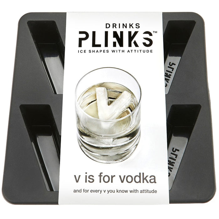 Drinks Plinks Silicone Ice Tray - Letter V is for Vodka