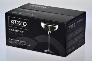 Krosno Harmony Champagne Coupe 240ML 6pc Gift Boxed