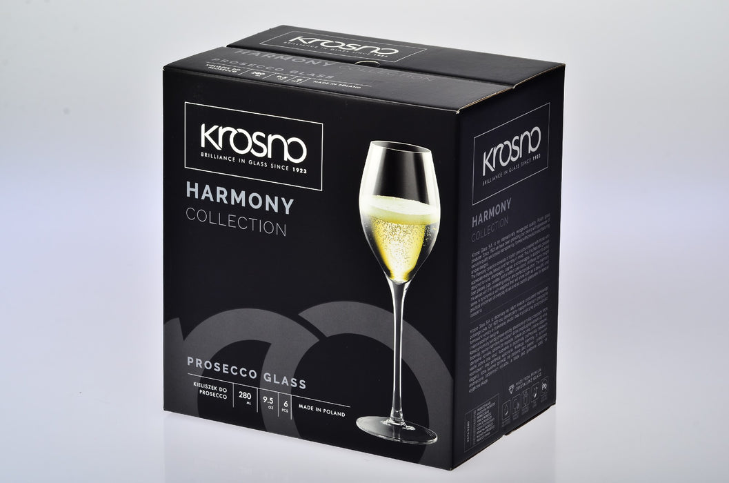 Krosno Harmony Prosecco Glass 300ML 6pc Gift Boxed