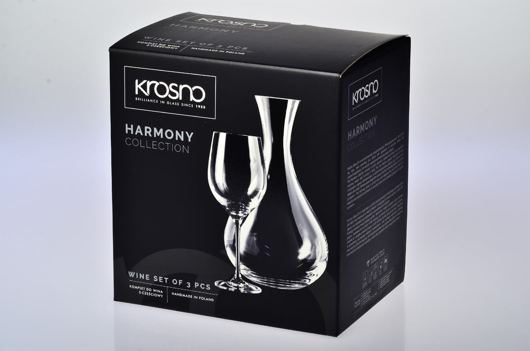 Krosno Harmony Wine Set 3pc Gift Boxed