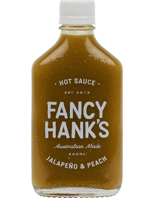 Fancy Hank's Hot Sauce Jalapeno & Peach 200ml - Kitchen Antics