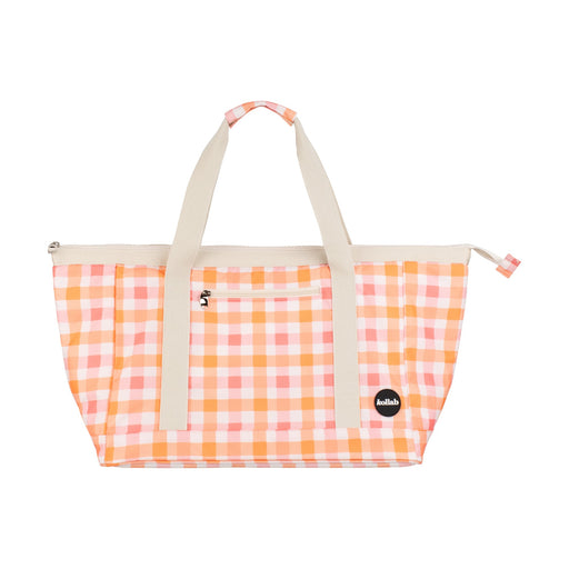 Kollab Insulated Tote Bag - Watermelon Peach Check