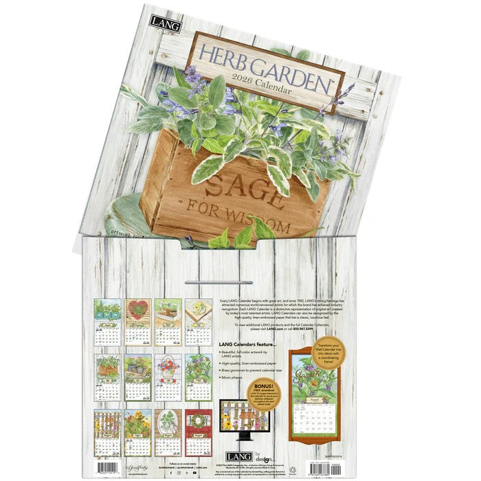 2026 Lang Calendar Herb Garden by Jane Shasky