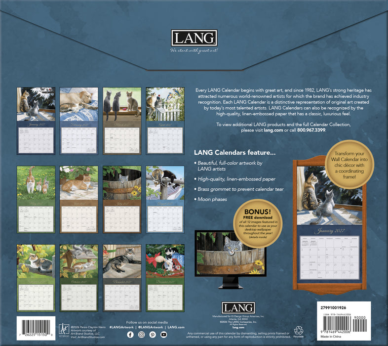 2027 Lang Calendar Love of Cats by Persis Clayton Weirs