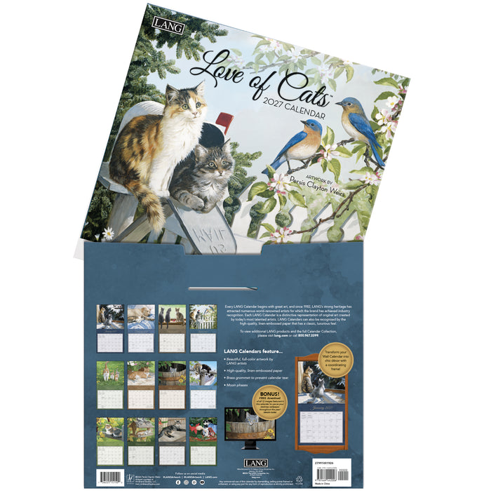 2027 Lang Calendar Love of Cats by Persis Clayton Weirs