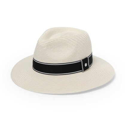 Canopy Bay Chicago Fedora 58cm Ivory/Black