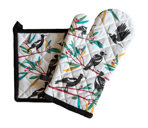 AG Oven Glove & Pot Holder - Magpies